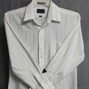 Surrey Classic White Pinstripe Button-Up Shirt - Professional & Elegant - 15 1/2